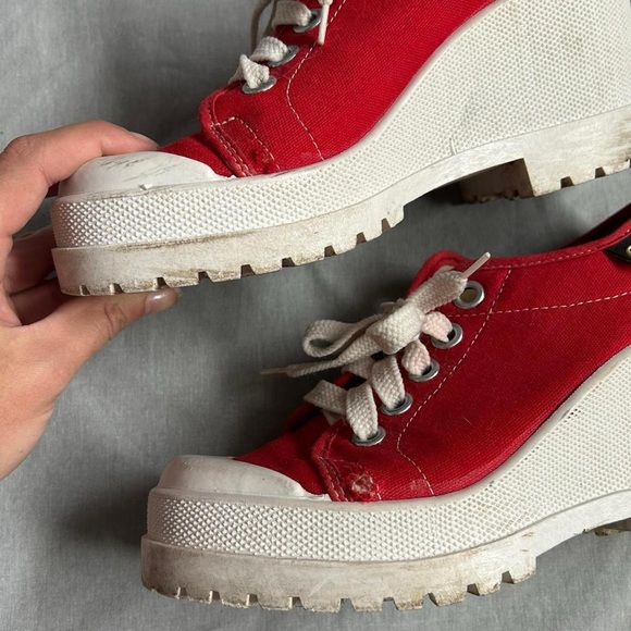 Vintage Replay Red Platform Sneaker Wedges - Picture 7 of 8